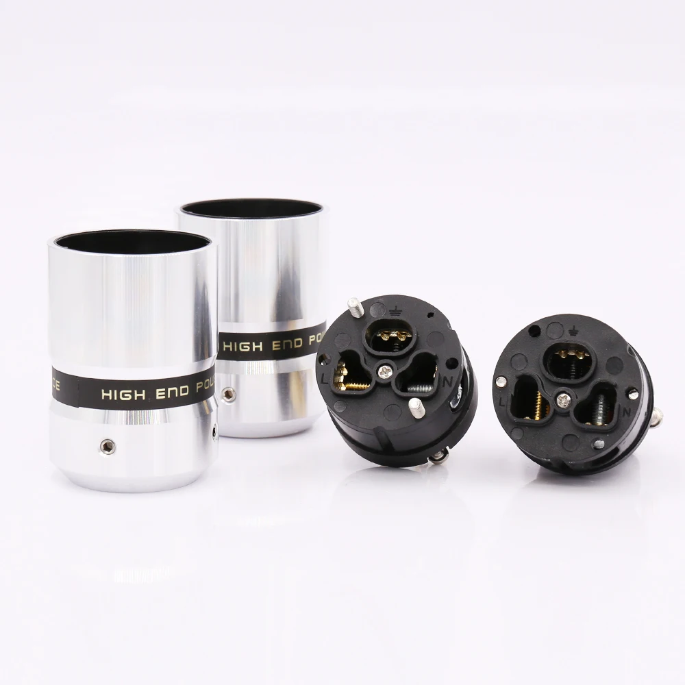 Hi-End Gold Plated US Power Cable Plug IEC Connector Female male Plug HIFI DIY Mains Power Cable