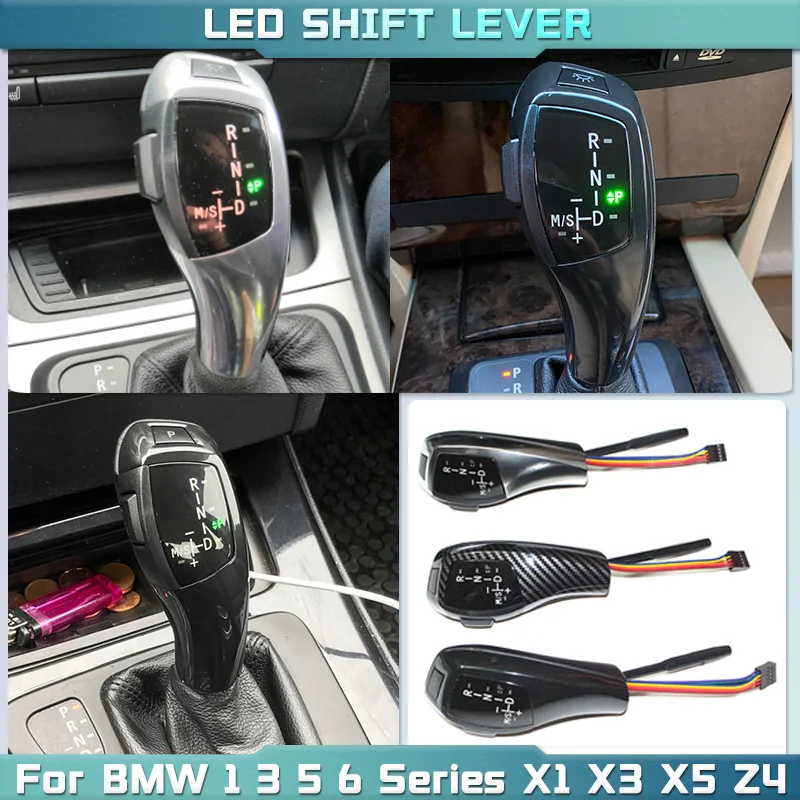 LED Gear Shift Knob Shifter Lever For BMW 1 3 5 6 Series E90 E60 E46 2D 4D E39 E53 E92 E87 E93 E83 X3 E89 Automatic Accessories