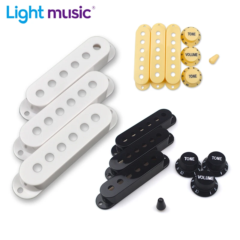 1set Single Coil ST Electric Guitar Pickup Cover with Volume Tone Control Knob and Switch Tip Multi Color Guitar Pickup Holder