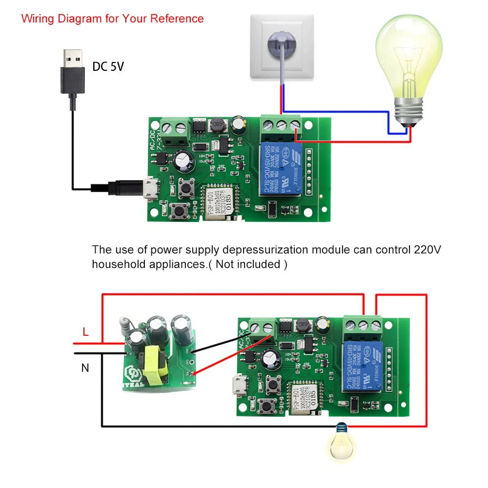 1CH Tuya Smart Switch AC/DC 5V 12V 32V Pulse Switch Scene Mode Wireless WiFi Relay to Tube Gateway Bridge Hub Alexa