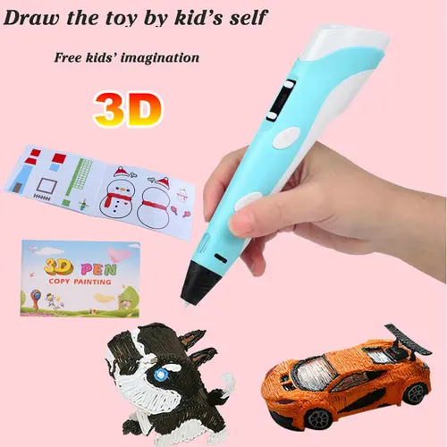 Imagen 2 del producto Bolígrafo 3D para dibujar, accesorio para pantalla LCD compatible con filamento PLA, regalo para niños para Navidad o cumpleaños