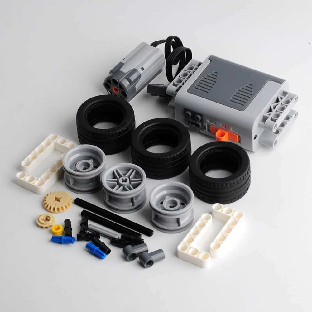 Blocks Technical Parts MOC Car Set AA Battery Case 8881 M Motor IR Remote Control Receiver for legoeds Power Functions