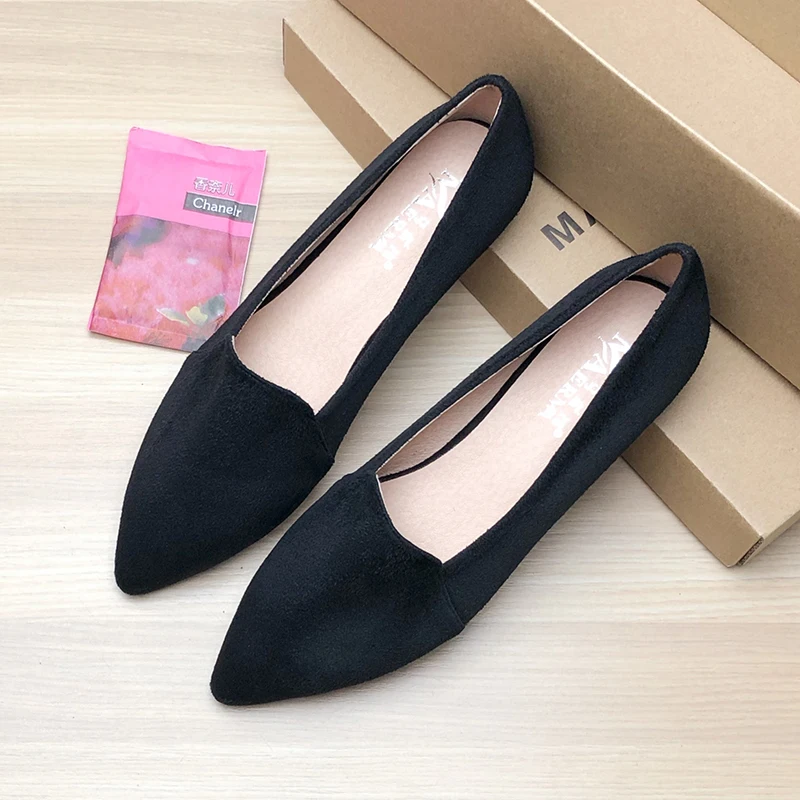 Women Flats Pointed Toe Solid Color Black Flats for Women Dressy Comfort Foldable Flats for Women Leopard Brown Flat Heel Shoes