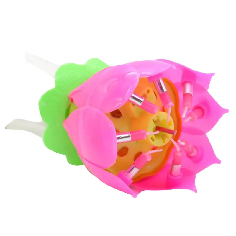 Lotus Flower Festival Music Birthday Cake Candles Decorative Music Party Single Layer Birthday Music Lotus Candle #0