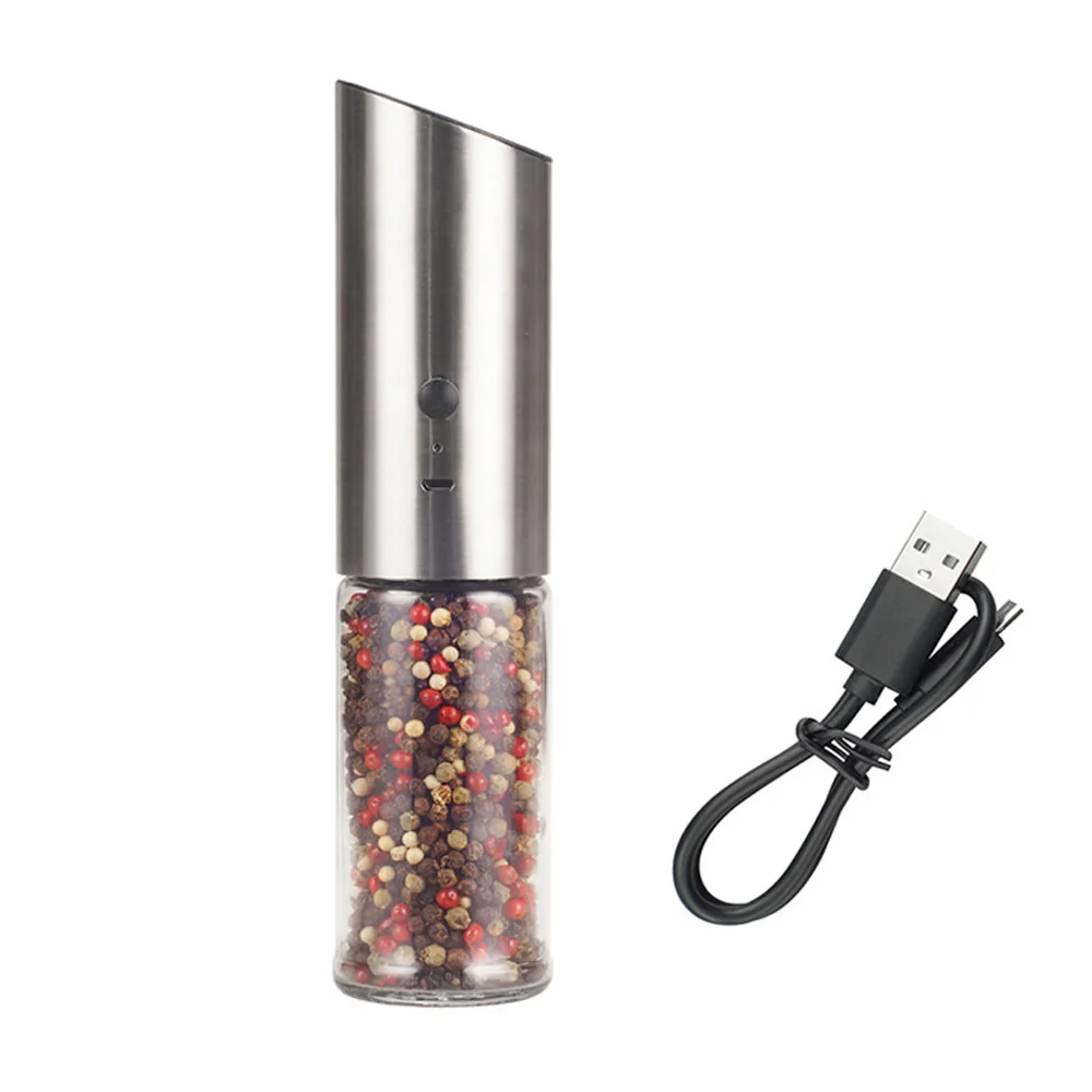 

Electric Salt and Pepper Grinder Set USB Rechargeable Eletric Pepper Mill Shakers Automatic Spice Steel Machine Kitchen Tool