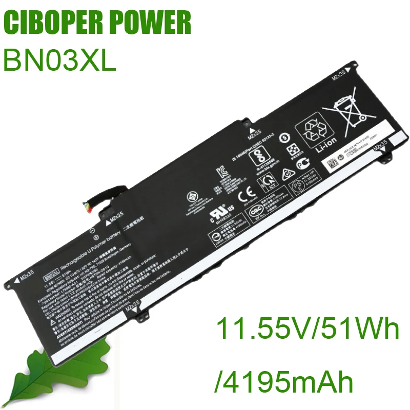 

CP Laptop Battery BN03XL 51WH/4195mAh For Envy x360 13-ay00001nd TPN-C145 TPN-C147 15m-ee0013dx HSTNN-DB9N HSTNN-OB1O L77034-005