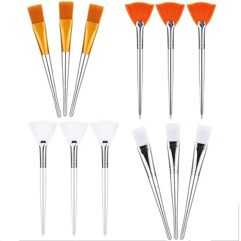 3/4Pcs Makeup Tools DIY Face Mask Brush Set Soft Applicator Brushes Includes Soft Fan Facial Brushes Acid Applicator Brush