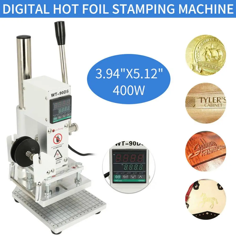 110V 10x13cm Digital Hot Foil Stamping Machine Heat Press Machine Wood Plastic Leather PVC PU Card Embossing Bronzing