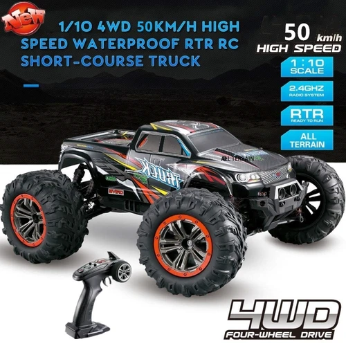 50 キロ/h 高速 1:10 リモートコントロールオフロードトラック 2.4 グラムラジオコントロール 4WD 金属ショック 45 度クライミング能力 RC カーおもちゃ