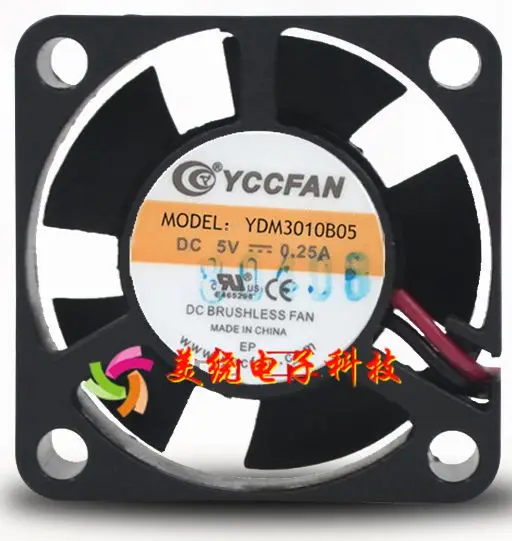 YCCFAN YDM3010B05 Server Cooling Fan DC 5V 0.25A 30x30x10mm 2-wire