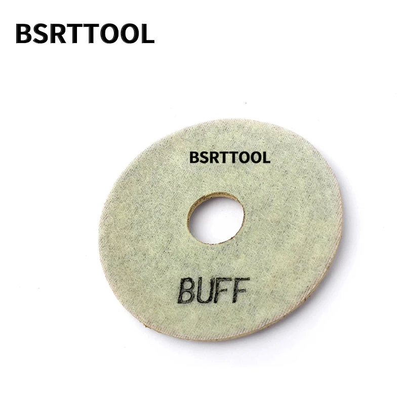 BSRTTOOL 2pcs 3" White Diamond Pad Resin Advanced Polishing Disc For Granite Marble Buffing Disc