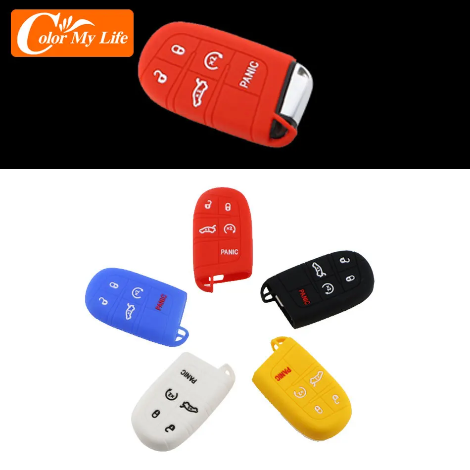 Silicone Smart Car Key Cover Case Fob for Jeep Renegade Compass Grand Cherokee for Chrysler 300C Wrangler Dodge Car Accessaries