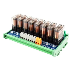 Huaqingjun 8-Channel Transparent Single Open DC24V Relays Hongfa Relay Module 16A Electromagnetic Relay for CNC Machine