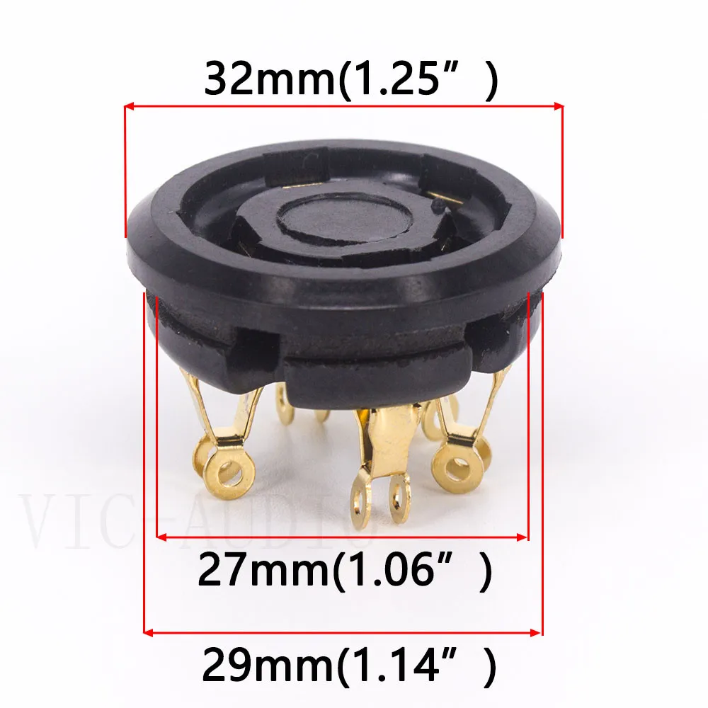 2 шт., 5 контактов, бакелитовая трубка с золотым покрытием для 807 FU7 24 37 45 FD422 807, вакуумный трубчатый усилитель, DIY аудио HIFI