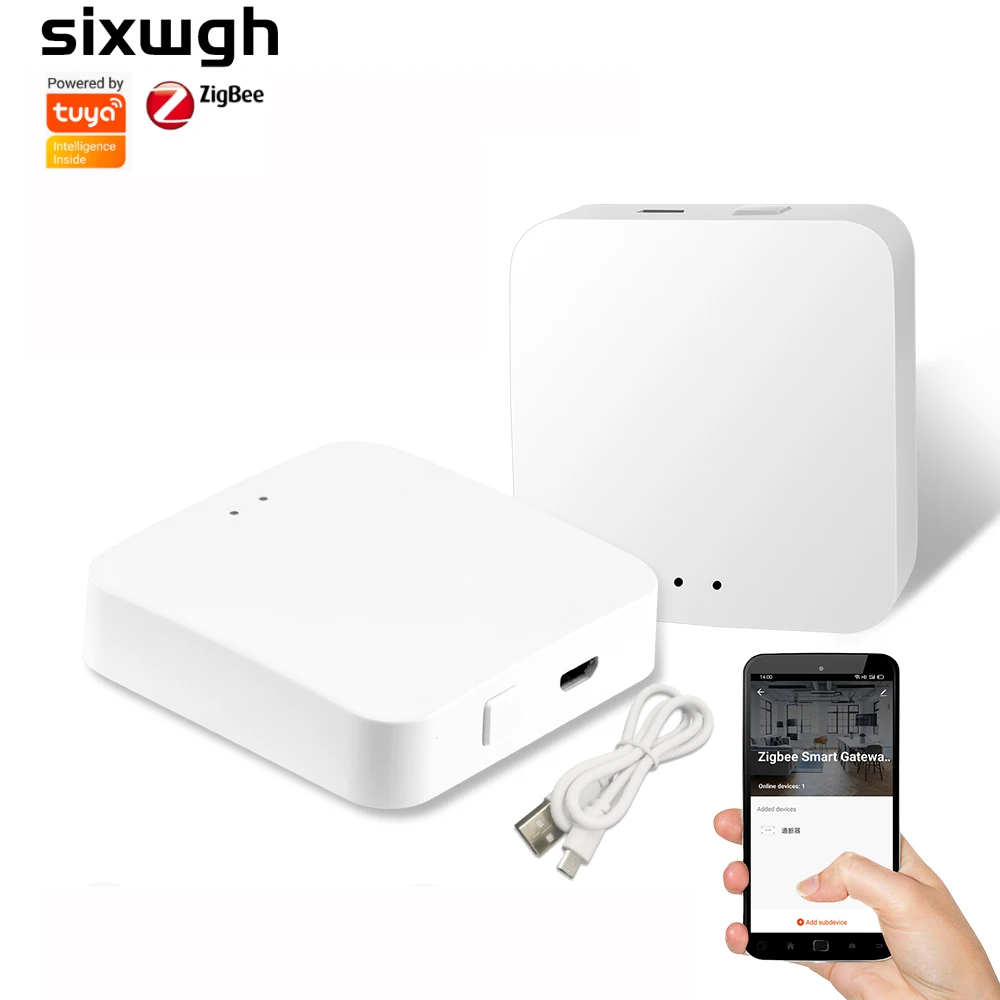 Smart home gateway hub is control center of Zigbee devices to realize whole-house intelligence through Tuya Smart life alexa