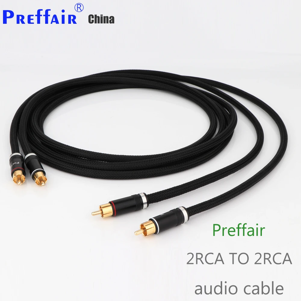 1 Pair Preffair X401 Audio Signal RCA Cable with R1764 Gold Plated RCA to RCA Connector