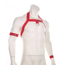 Men’s Leather Bondage Harness with Metal Rings #6