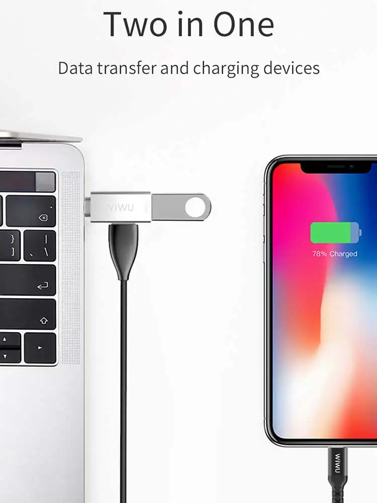 WIWU Dual USB 3.0 Hub Date Transfer And Charging Device Type-c Hub Portable USB 3.0 High Speed Transmission USB Type C Hub
