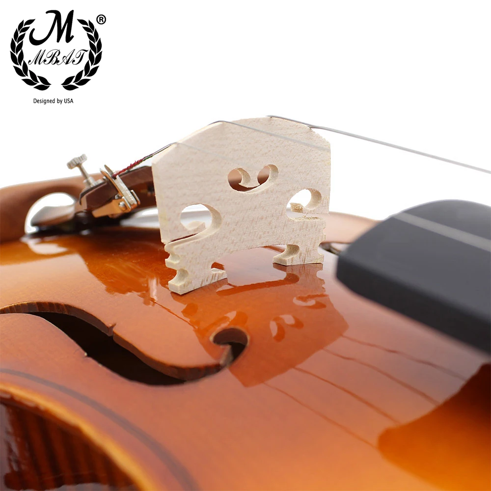 M MBAT Bright Spruce Violin 4/4 3/4 1/4 1/2 Natural Acoustic Fiddle Stringed Instrument With Bow PC Case Music Accessories Set