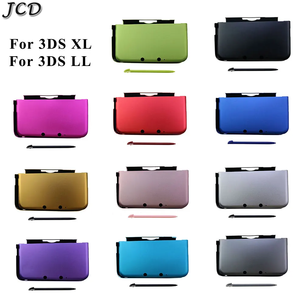 

JCD Aluminum Metal Hard Shell Top Bottom Front Back Cover Protective Case with Stylus Pen for 3DS XL LL 3DSXL Console