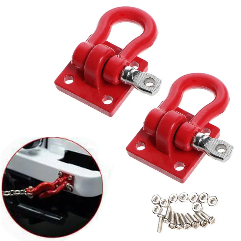 2Pack 1/16 RC Car Metal Trailer Hook Shackles Buckle For WPL B14 B24 C14 RC Car Military Truck