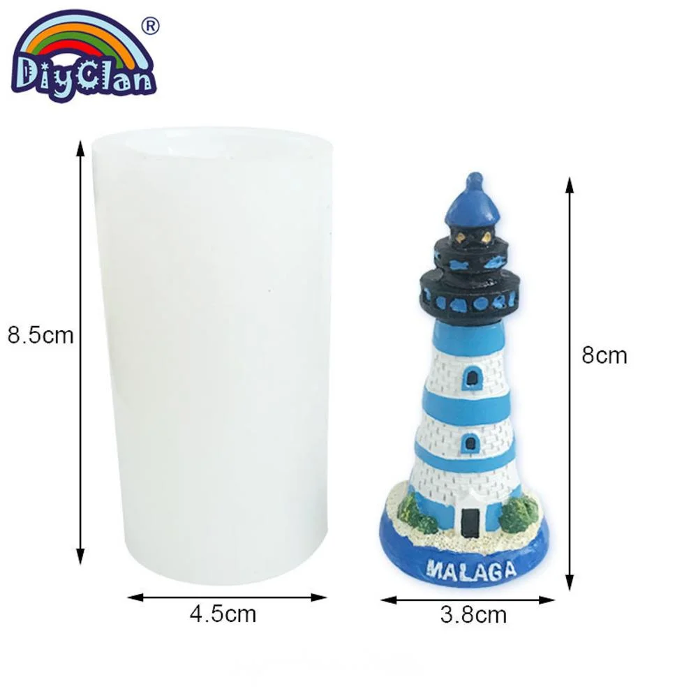 3D Sightseeing Tower Lighthouse Silicone Mold DIY Candle Plaster Resin Handmade Making Mould Building Decoration Ornament