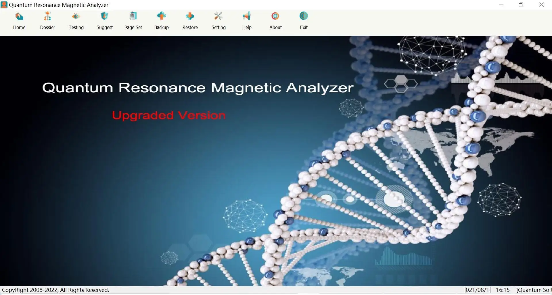 Quantum Magnetic分度器マシン、全身分析、firテクノロジー、タッチユニット付きハンドセンサーなし、62レポート