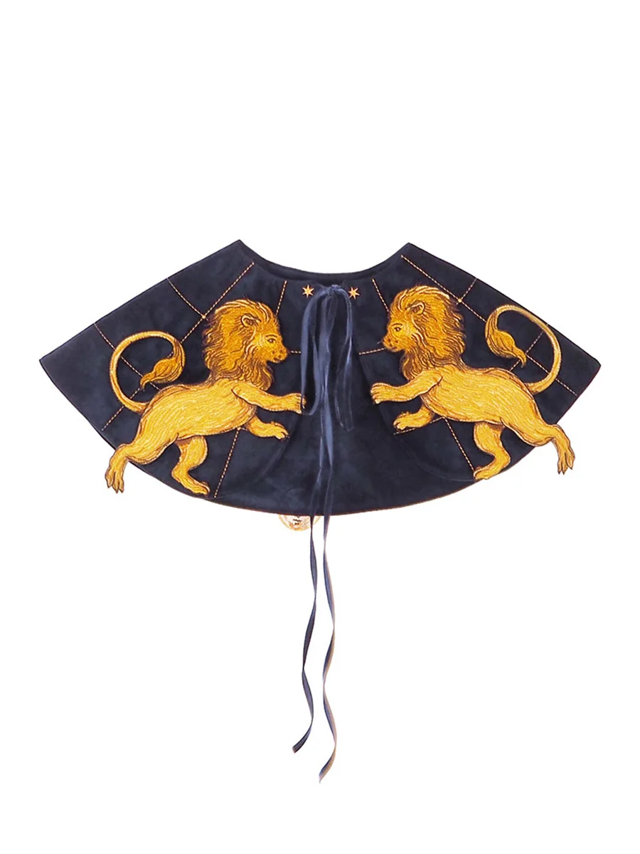 Patron Saint Leo Velvet Embroidery Accessories, Detachable Collars, Exclusive Venice Patron, Four Seasons, Women