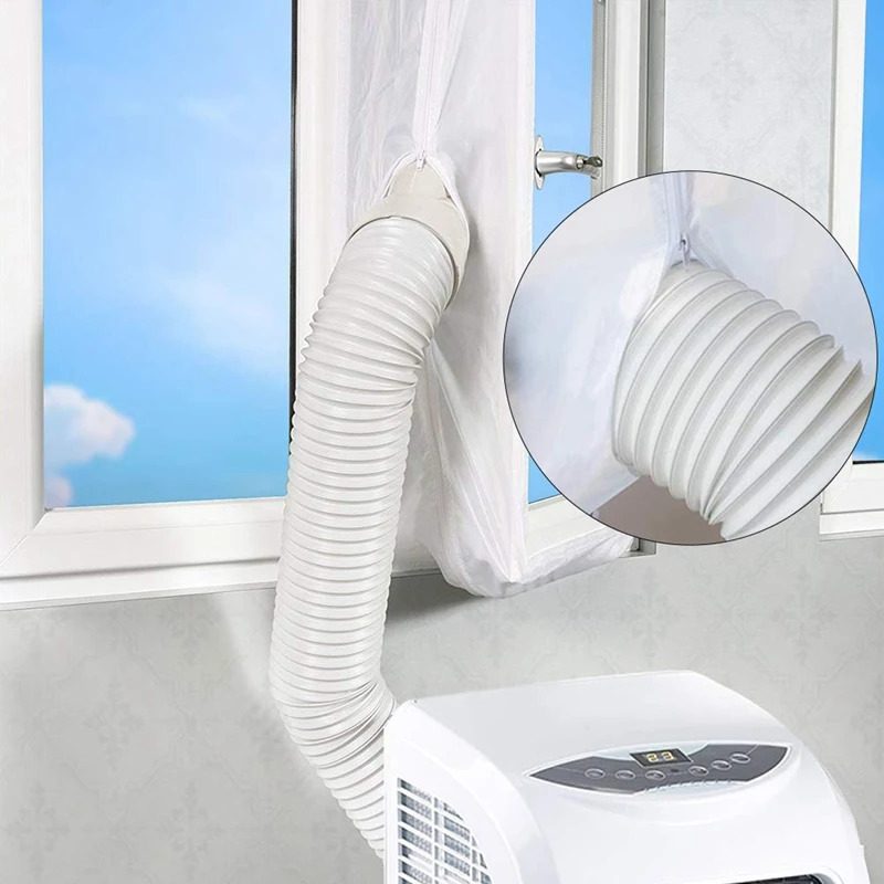 AirLock Window Seal for Portable Air Conditioner,400 Cm Flexible Cloth Sealing Plate Window Seal with With Zip and Adhesive Fast image 2