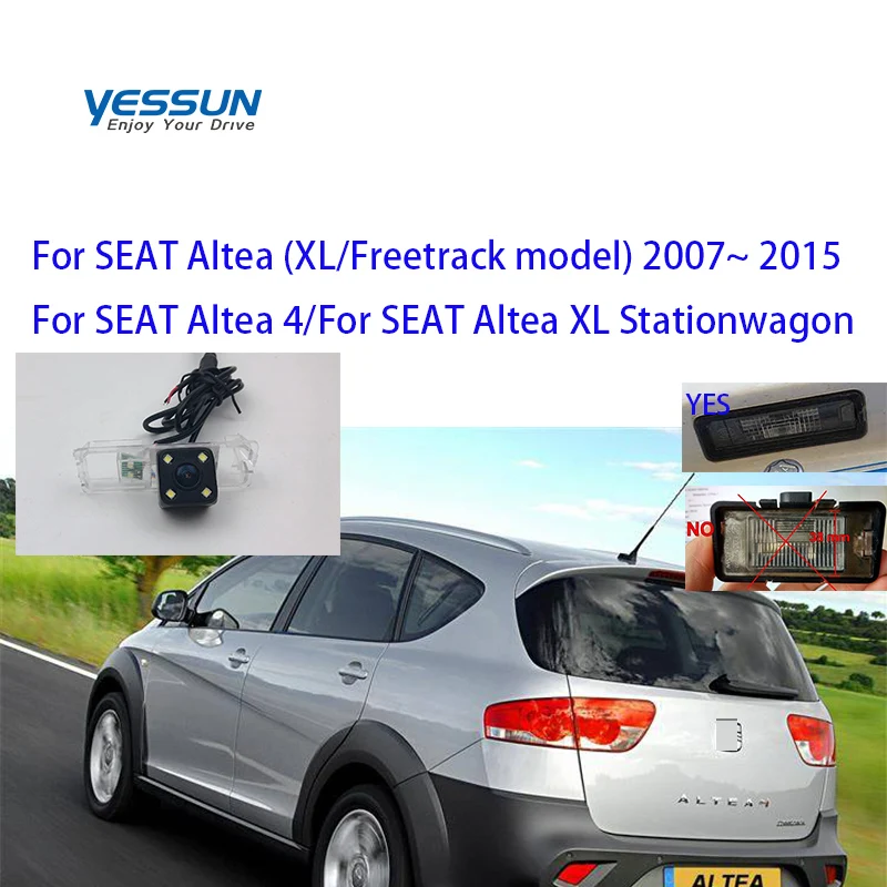 

Yessun Rear View Camera For SEAT Altea (seat altea Freetrack ) 2007~ 2015 Parking Reverse Backup 4 LED CAMERA Car license plate