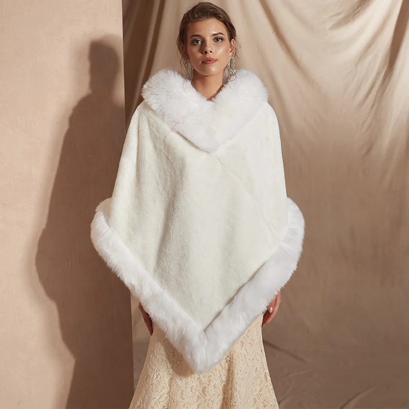 Châle En Fausse Fourrure Pour Femme - Étole Douce Et Chaude Pour Mariage, Soirée, événements élégants - 2