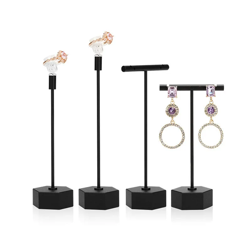 Jewelry Display T Bar Earrings Show Stand Shelf Metel Ring Holder Rack Jewelrys Organizer Home Decoration