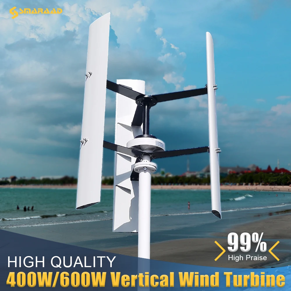 

Big Sale Vertical Wind Turbine Generator 400w 600w 12v 24v 48v With Controller On grid Inverter 3 Phase With 3 blades Home Use