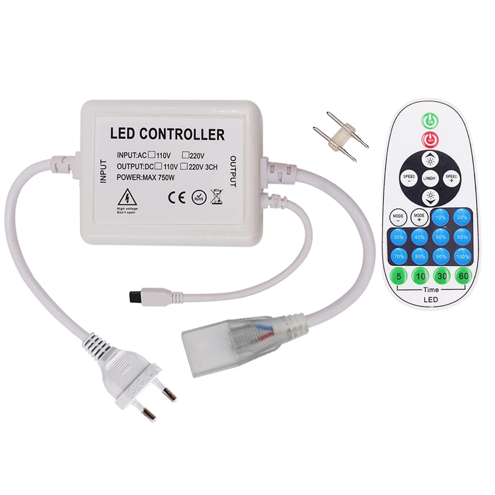 

AC 110V 220V LED Neon Strip Light Dimmer 23Keys IR Remote Control 750W Single Color Neon Light Dimmer EU US AU UK Plug