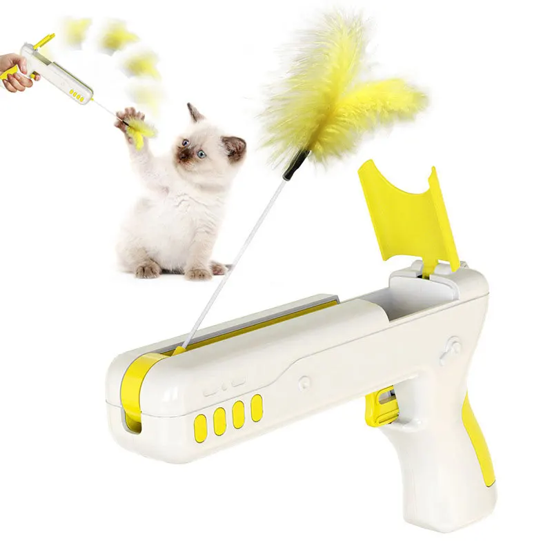 

Interactive Cat Toys for Indoor and Outdoor Cats, Cat Puzzle Toys,Feather Wand & Ball Chasing Exercise Cat Toy