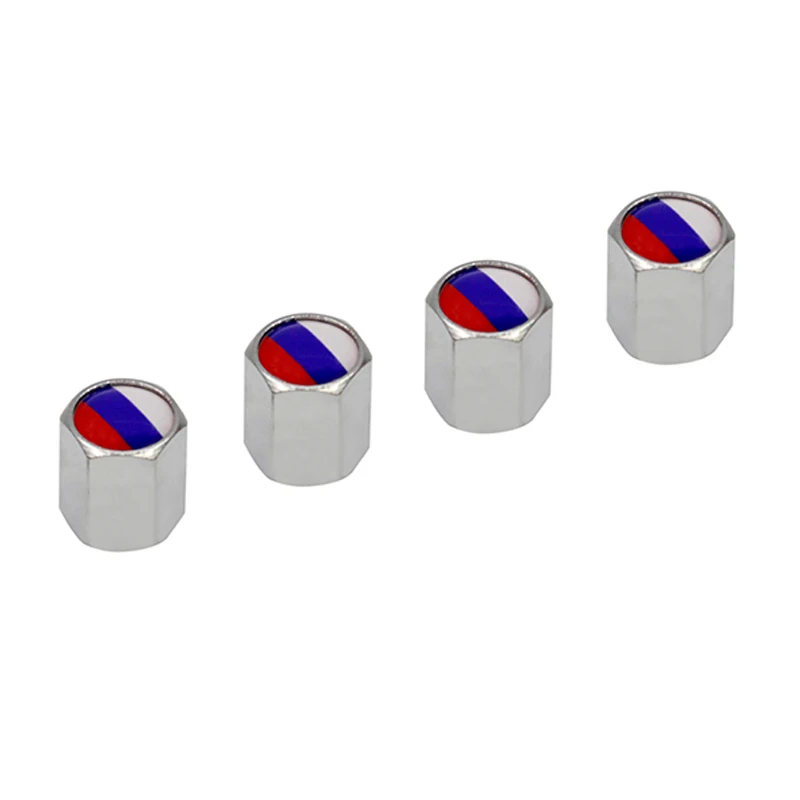 4Pcs/Pack Car Accessories for FIAT Alfa Romeo Ferrari Russian Flag Logo Sticker Sliver Wheel Tire Valve Caps Stem Auto Styling