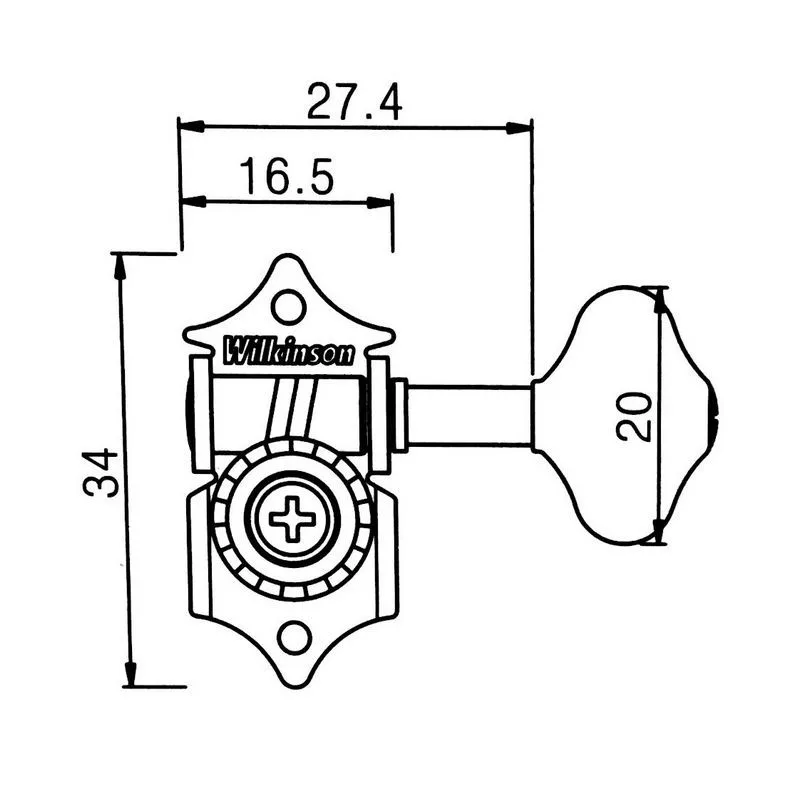 WJ-28N Vintage Chrome Open Gear Butterbean Guitar Tuners Machine Head Guitar Parts 19:1 Gear Ratio