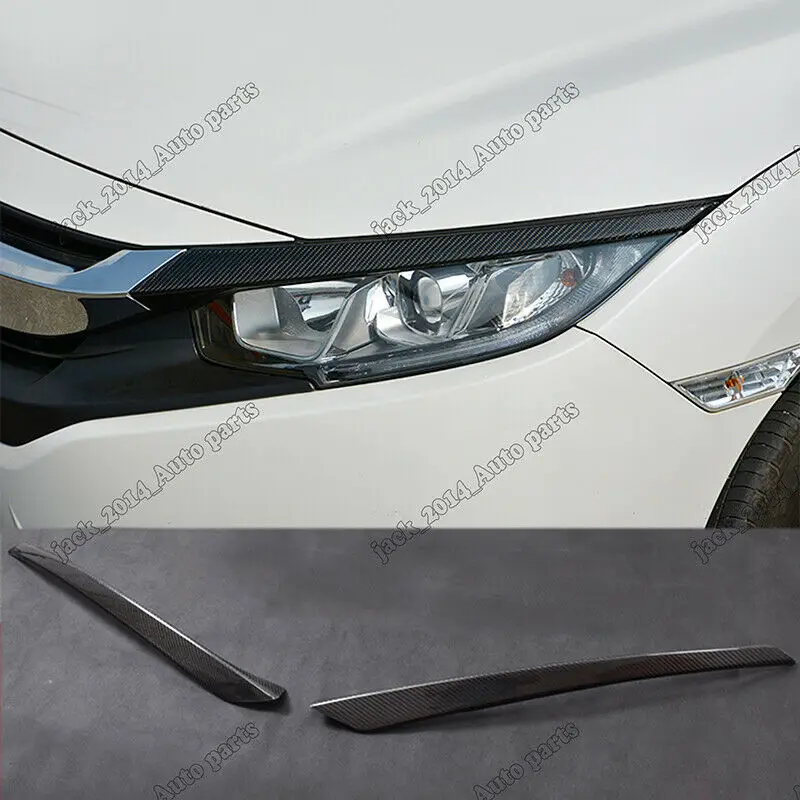 

Для Honda Civic 2016 2017 2018 2019 Настоящее углеродное волокно фара крышка бровей литье накладки