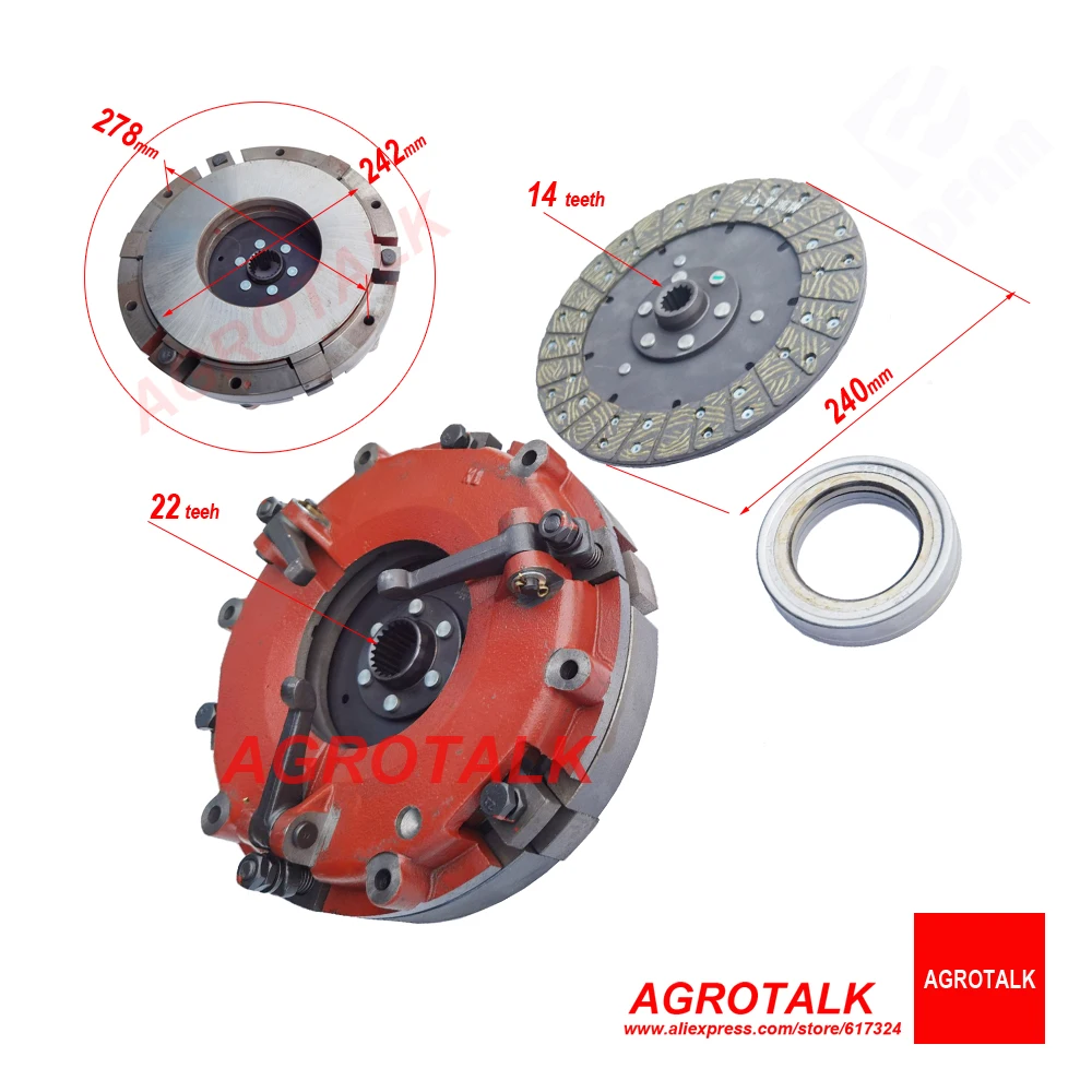 Dual stages clutch assembly for Dongfeng DF404 - DF454 series tractor , please check the diameter and teeth of the disc firstly