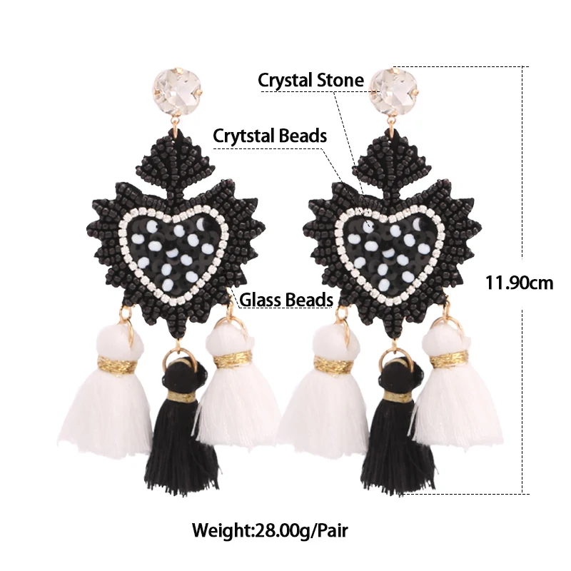 New Fashion Tassel Drop Earrings For Women\'s Earrings Oorbellen Beads Fashion Trendy Jewelry For Wedding Engagement Party