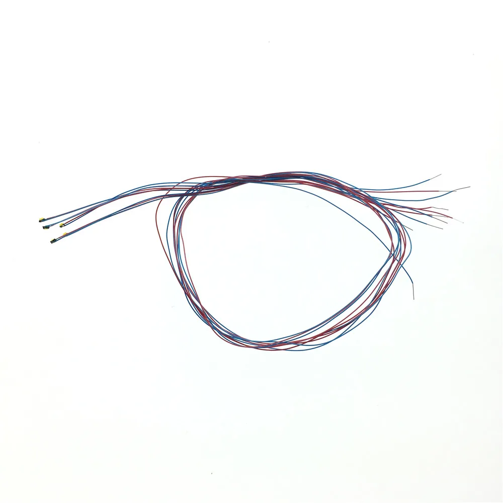 5pcs 0603 SMD Led Model Warm White Lights HO N OO Scale Pre-soldered Micro Litz Wired LED Leads Wires 20cm For Diorama Lighting