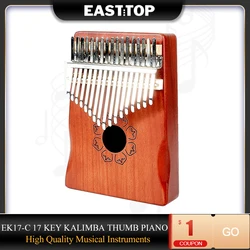 EASTTOP  EK17-C 17 Key Kalimba Thumb Piano Mahogany Musical Instrument Beginner With Accessory Instructions Tuning Hammer