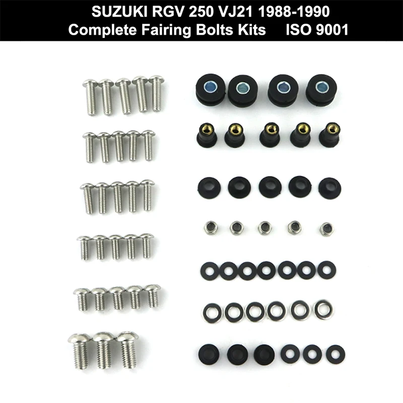 

Fit For Suzuki RGV 250 VJ21 1988 1989 1990 Complete Full Fairing Bolts Kit Clips Nuts Stainless Steel RGV250 VJ 21