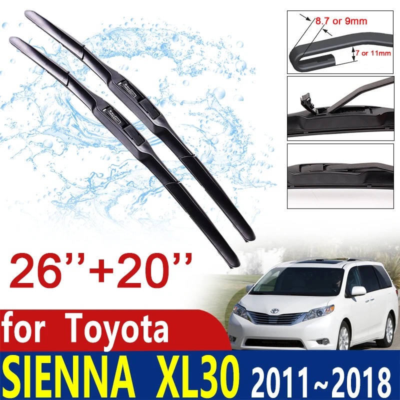 

for Toyota Sienna XL30 2011~2018 Windscreen Windshield Wipers Car Wiper Blade Car Accessories 2012 2013 2014 2015 2016 2017