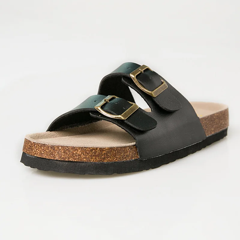 Men Women Comfortable Sparrow Birken Sandals Couple Style Cork Slippers in Black & White