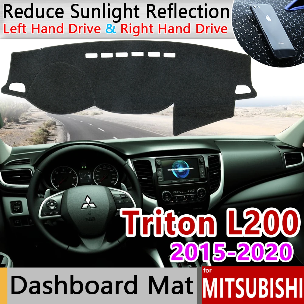 for Mitsubishi L200 Triton Strada Strakar Barbarian Fiat Fullback RAM Anti-Slip Mat Dashboard Cover Sunshade Dashmat Accessories