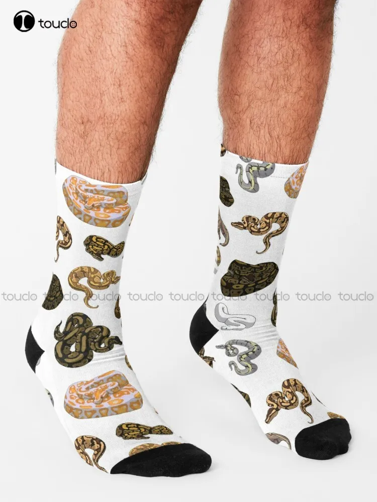 Ball Python Morph Snake Pattern Socks Boy Socks Personalized Custom Unisex Adult Teen Youth Socks 360° Digital Print Funny Sock