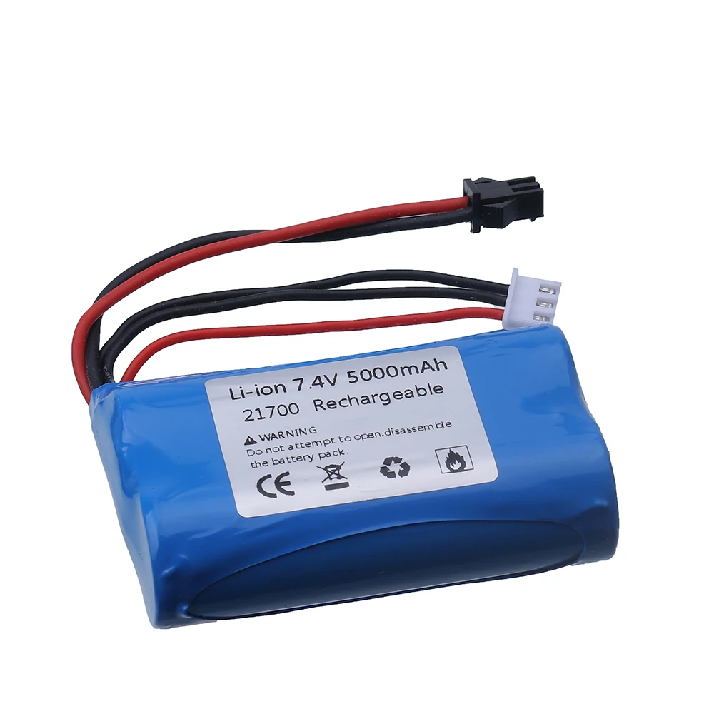 In stock  (SM Plug) 7.4V 5000mAH Li-ion Batery For RC Helicopter Car Tanks Train Boats Guns parts Toys 2S 7.4V battery Wholesale