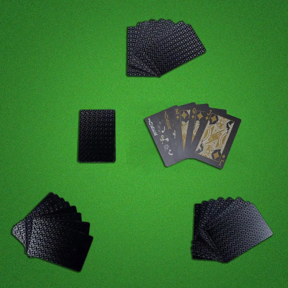 Waterproof Plastic PVC Sets Golden Magic Tricks Poker Cards Sets Creative Box-packed 54sheets/set