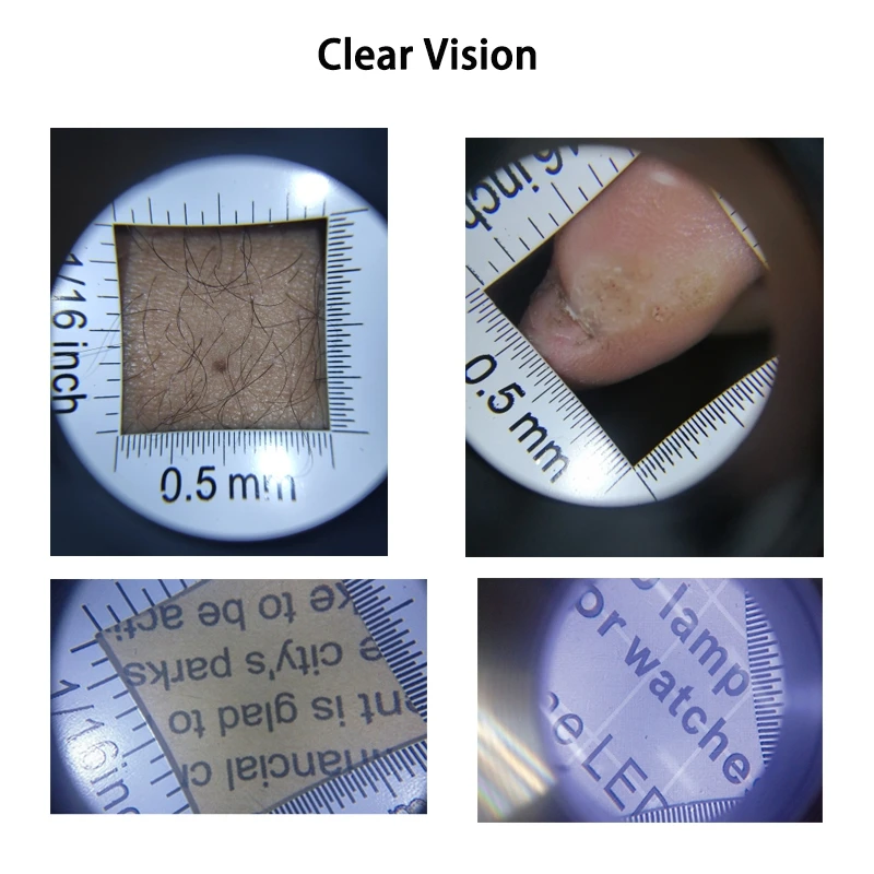 30X Illuminated Handheld Magnifying Glasses Lupas with Measure Scale LED UV Light for Textile Jewelry Coins Identification